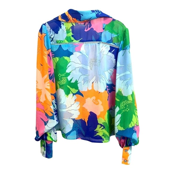 Colorful Floral Women's Top - Picture 4 of 6